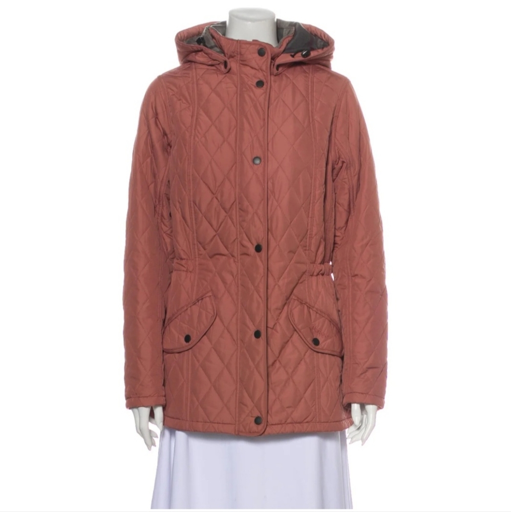🇬🇧 Barbour Millfire Hooded Quilted Jacket in Old Rose